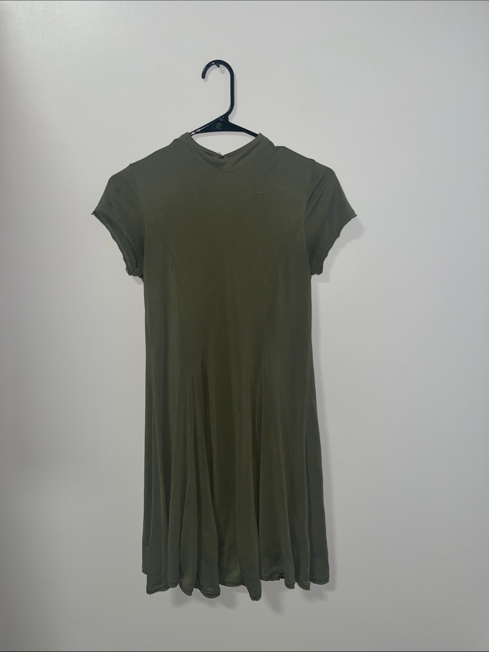silence + noise Olive Short-Sleeve Flared Mini Dress